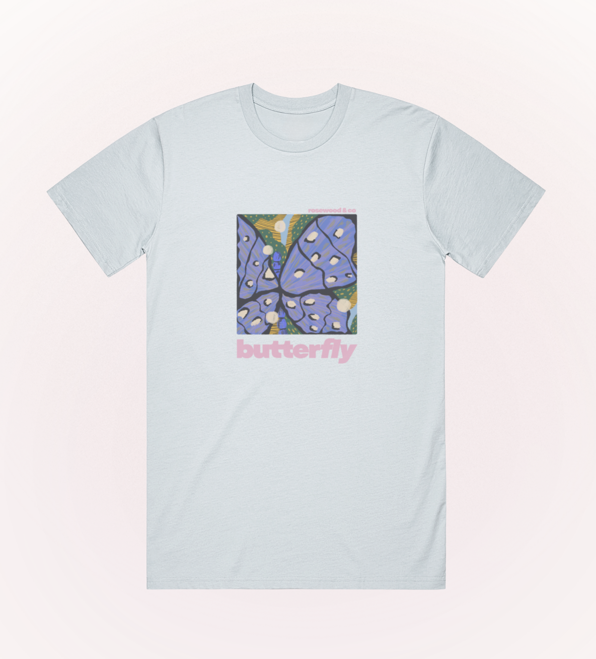 Butterfly Classic Tee – close-up | Rosewood & Co