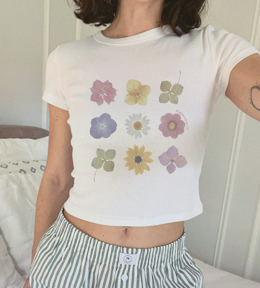 Pressed Florals Baby Tee