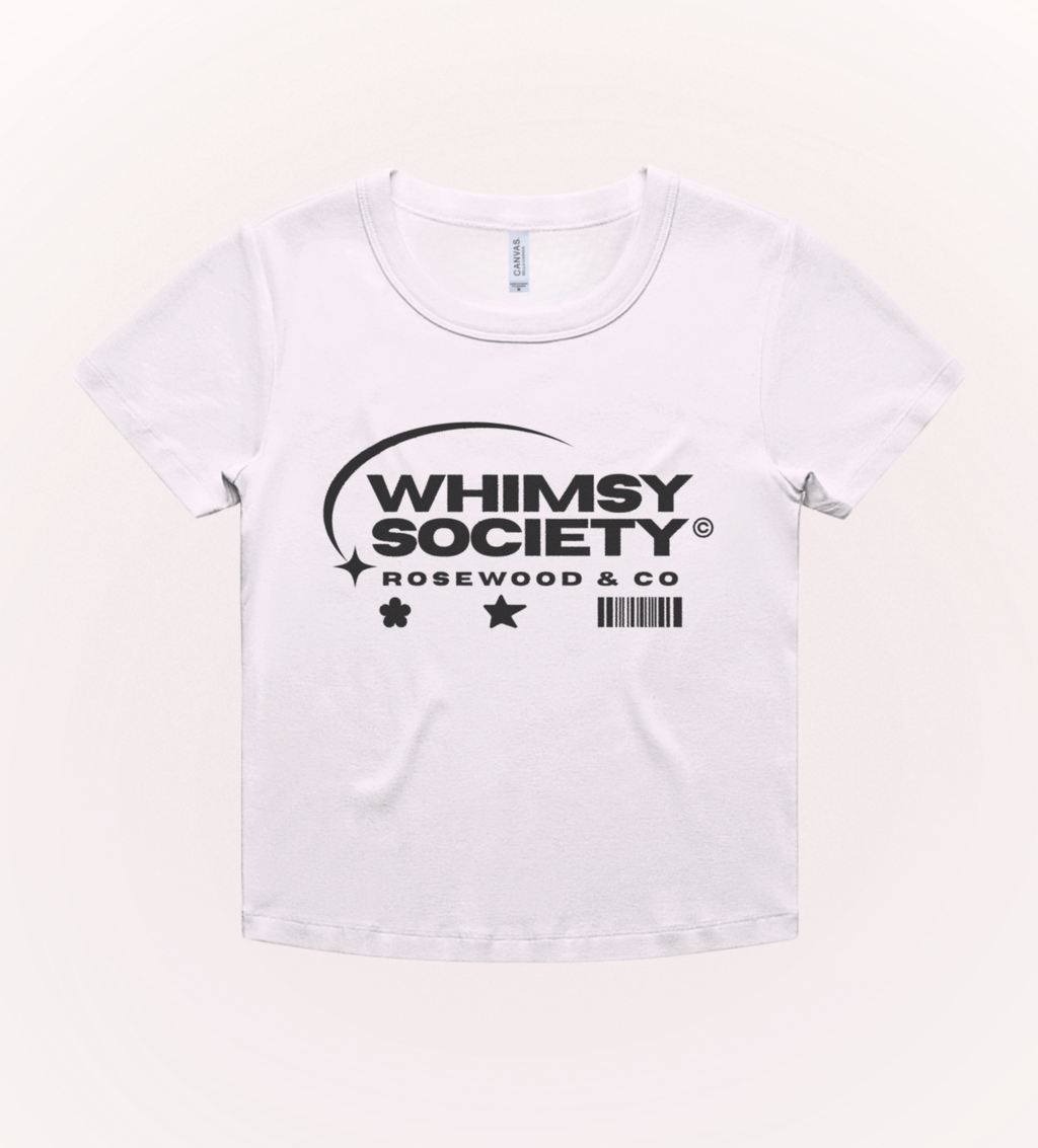 Whimsy Society Rib Baby Tee – close-up | Rosewood & Co